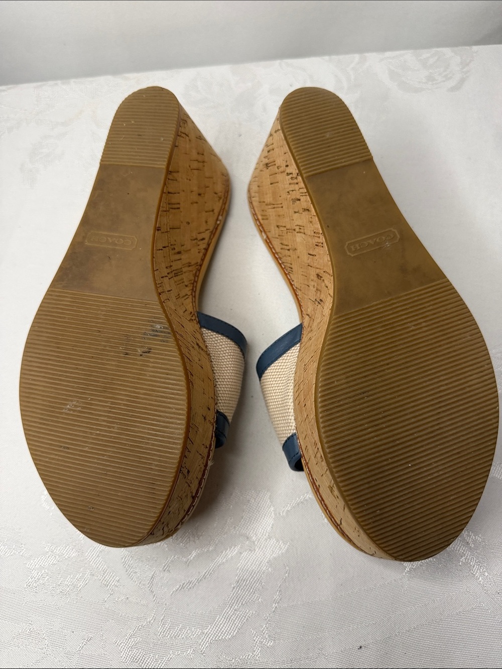 Vintage Y2K COACH "Jesaca" Floral Cork Wedge Sandals - Picture 5 of 6